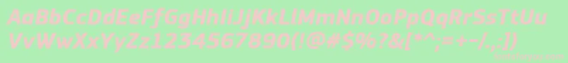 PfsquaresansproBolditalic Font – Pink Fonts on Green Background