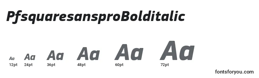 PfsquaresansproBolditalic Font Sizes