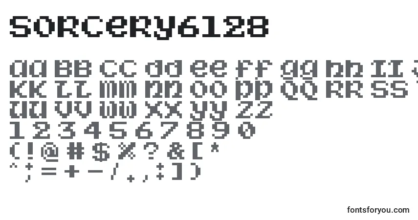 A fonte Sorcery6128 – alfabeto, números, caracteres especiais