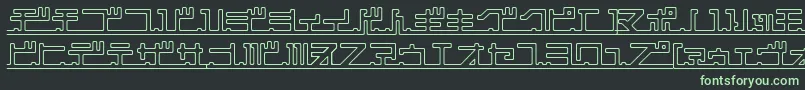 Katakana Pipe Font – Green Fonts on Black Background