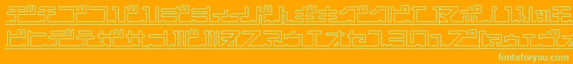 Katakana Pipe Font – Green Fonts on Orange Background