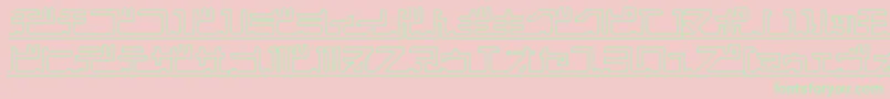 Katakana Pipe-Schriftart – Grüne Schriften auf rosa Hintergrund