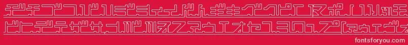 Katakana Pipe Font – Pink Fonts on Red Background