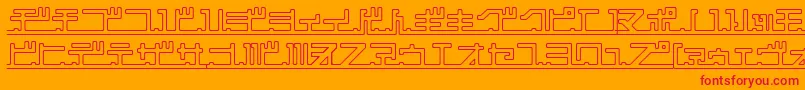 Katakana Pipe Font – Red Fonts on Orange Background