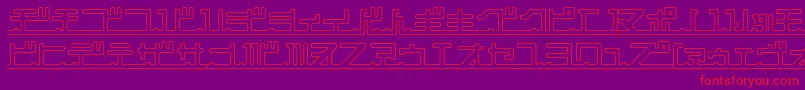 Fonte Katakana Pipe – fontes vermelhas em um fundo violeta