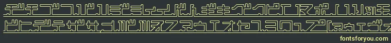 Police Katakana Pipe – polices jaunes sur fond noir