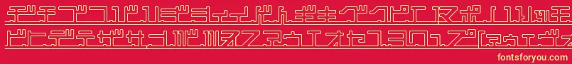 Katakana Pipe Font – Yellow Fonts on Red Background