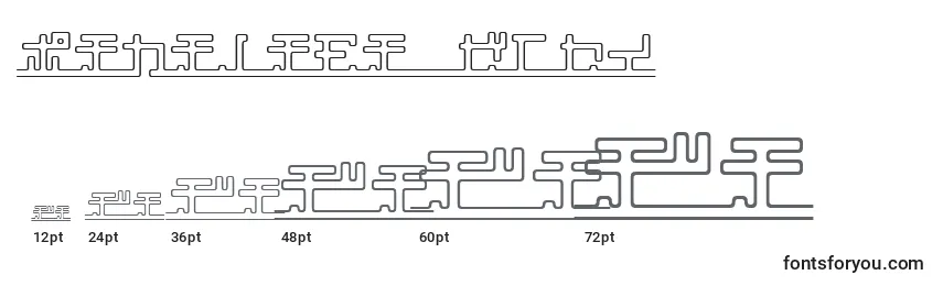 Katakana Pipe-fontin koot