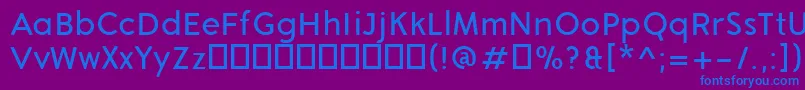 フォントAronGrotesqueRegular – 紫色の背景に青い文字