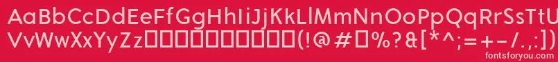 Czcionka AronGrotesqueRegular – różowe czcionki na czerwonym tle