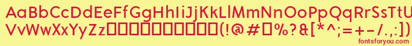 AronGrotesqueRegular Font – Red Fonts on Yellow Background
