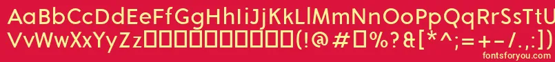 AronGrotesqueRegular Font – Yellow Fonts on Red Background