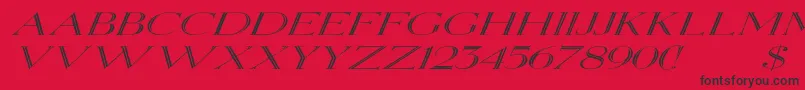 Czcionka ElizabethexItalic – czarne czcionki na czerwonym tle