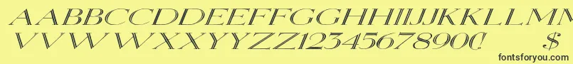 ElizabethexItalic Font – Black Fonts on Yellow Background