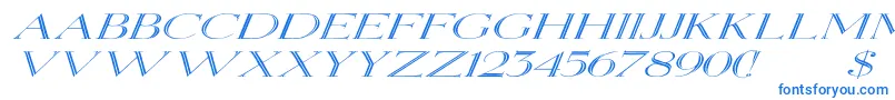 ElizabethexItalic Font – Blue Fonts on White Background