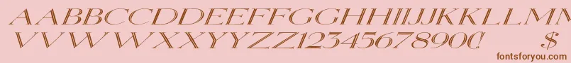 ElizabethexItalic-fontti – ruskeat fontit vaaleanpunaisella taustalla