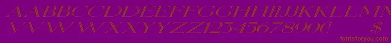 Шрифт ElizabethexItalic – коричневые шрифты на фиолетовом фоне