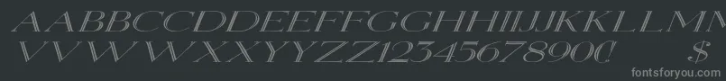 Czcionka ElizabethexItalic – szare czcionki na czarnym tle