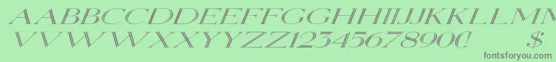 フォントElizabethexItalic – 緑の背景に灰色の文字