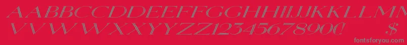 Шрифт ElizabethexItalic – серые шрифты на красном фоне