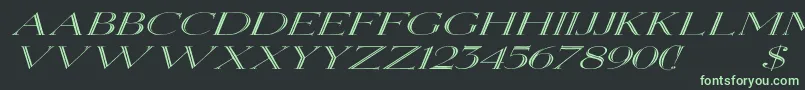 ElizabethexItalic Font – Green Fonts on Black Background