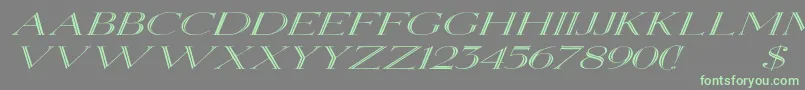 ElizabethexItalic-Schriftart – Grüne Schriften auf grauem Hintergrund