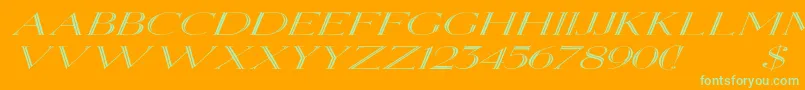 ElizabethexItalic Font – Green Fonts on Orange Background