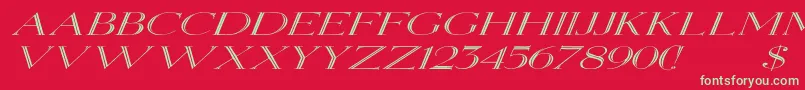 Czcionka ElizabethexItalic – zielone czcionki na czerwonym tle