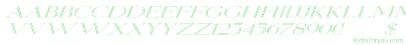 Czcionka ElizabethexItalic – zielone czcionki