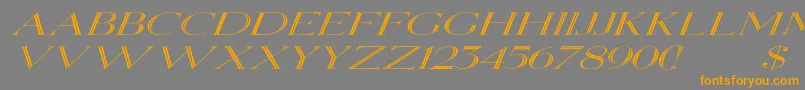 Шрифт ElizabethexItalic – оранжевые шрифты на сером фоне