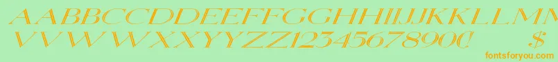 ElizabethexItalic Font – Orange Fonts on Green Background