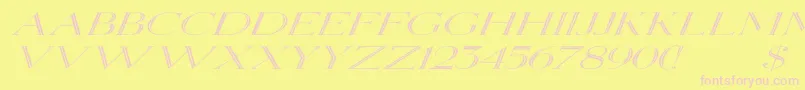ElizabethexItalic-Schriftart – Rosa Schriften auf gelbem Hintergrund