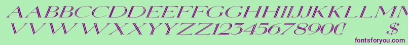 ElizabethexItalic Font – Purple Fonts on Green Background