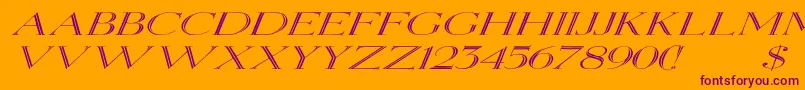 ElizabethexItalic Font – Purple Fonts on Orange Background