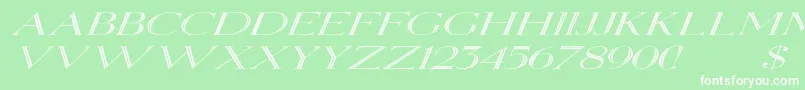 Шрифт ElizabethexItalic – белые шрифты на зелёном фоне