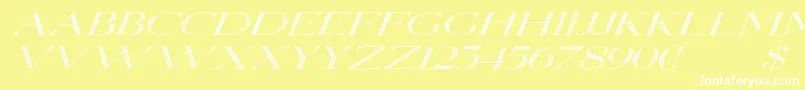 フォントElizabethexItalic – 黄色い背景に白い文字