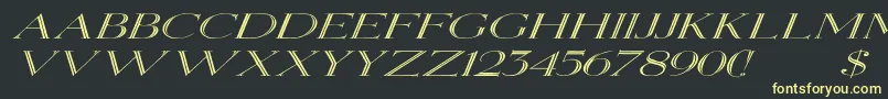 ElizabethexItalic-Schriftart – Gelbe Schriften auf schwarzem Hintergrund