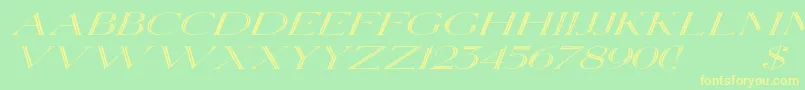 ElizabethexItalic-Schriftart – Gelbe Schriften auf grünem Hintergrund