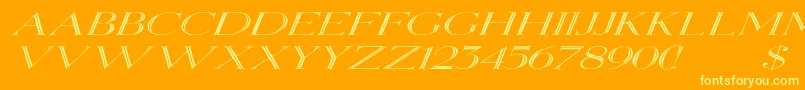 Fonte ElizabethexItalic – fontes amarelas em um fundo laranja