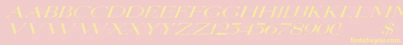 ElizabethexItalic-Schriftart – Gelbe Schriften auf rosa Hintergrund