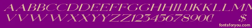 ElizabethexItalic Font – Yellow Fonts on Purple Background