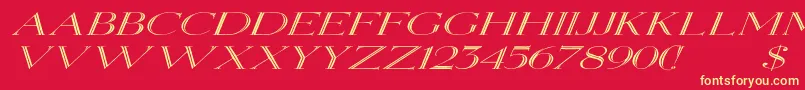 ElizabethexItalic Font – Yellow Fonts on Red Background