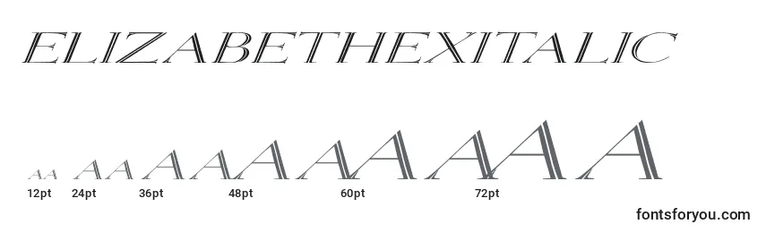 Размеры шрифта ElizabethexItalic