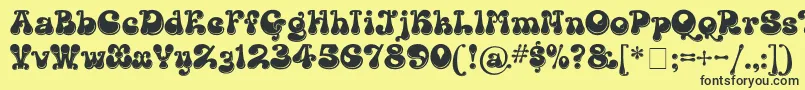 KingthingsLickorishe Font – Black Fonts on Yellow Background