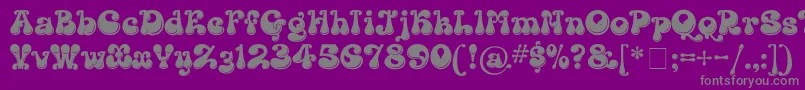 フォントKingthingsLickorishe – 紫の背景に灰色の文字