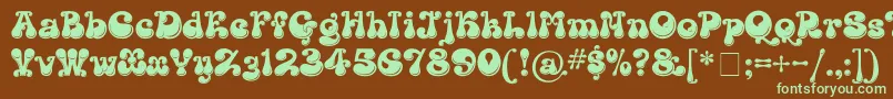 Шрифт KingthingsLickorishe – зелёные шрифты на коричневом фоне
