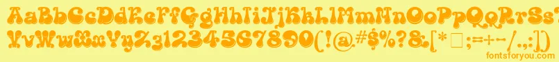 KingthingsLickorishe Font – Orange Fonts on Yellow Background