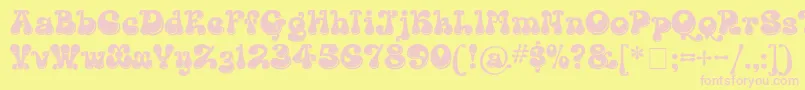 KingthingsLickorishe-fontti – vaaleanpunaiset fontit keltaisella taustalla