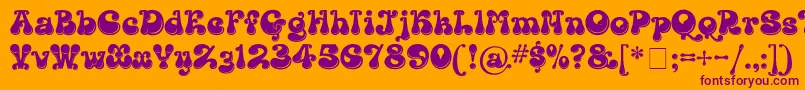 KingthingsLickorishe-Schriftart – Violette Schriften auf orangefarbenem Hintergrund
