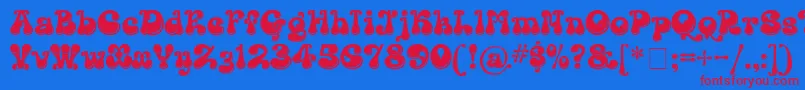 KingthingsLickorishe-fontti – punaiset fontit sinisellä taustalla